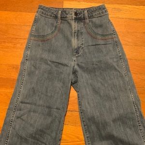 Madewell High Waisted Jeans with Rainbow Embroidery